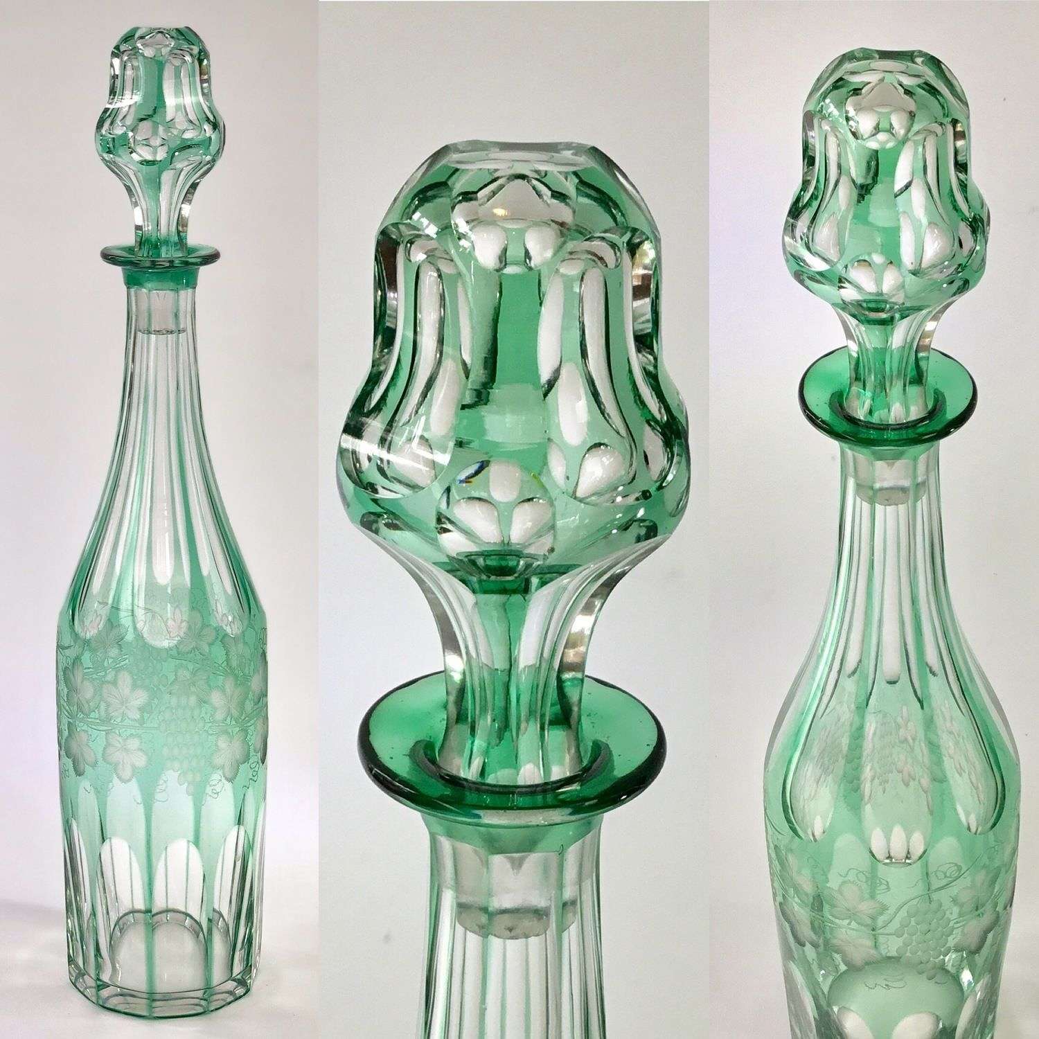 19th Century cut to clear glass decanter
