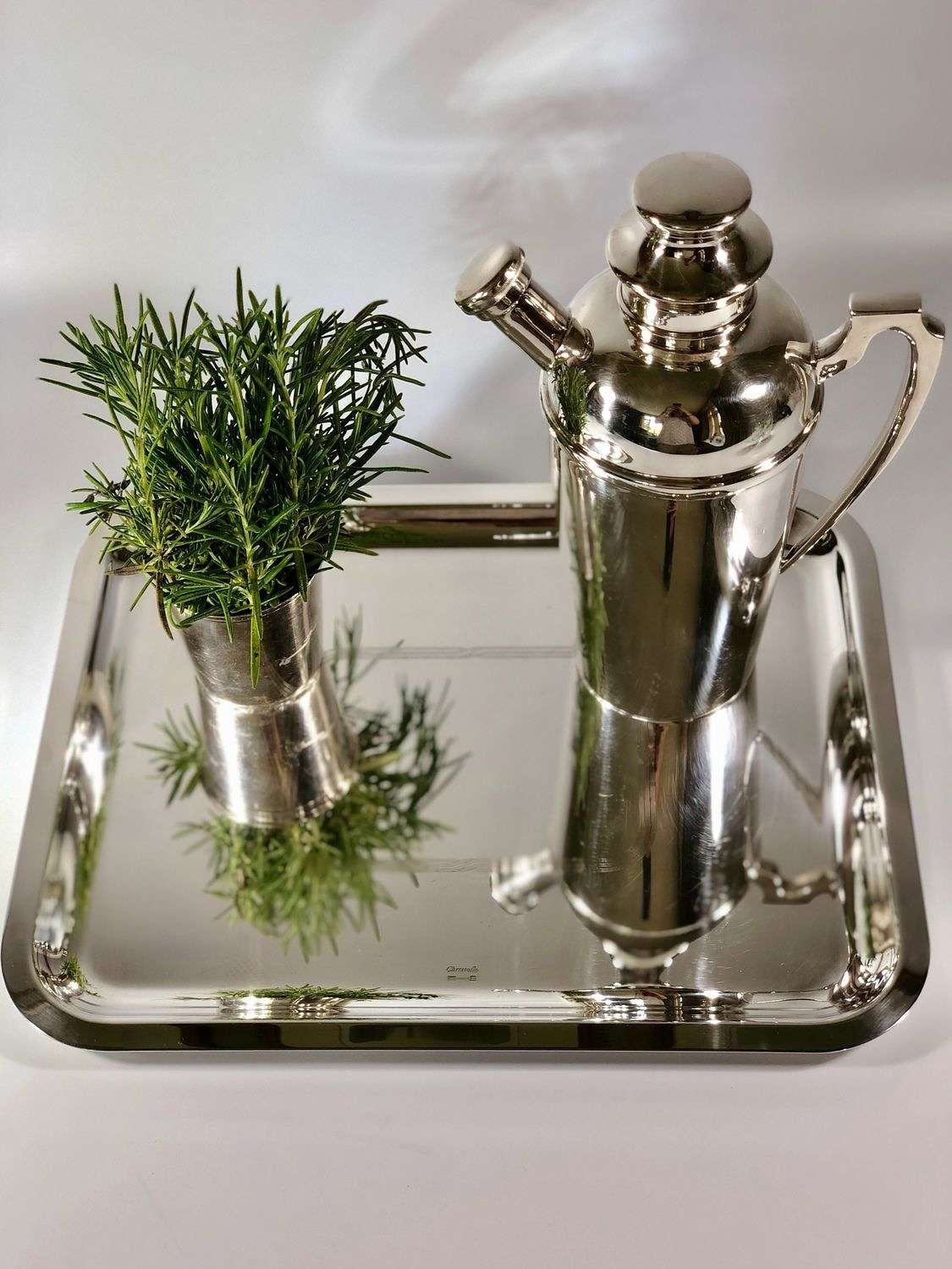 Christofle silver plated cocktail serving tray