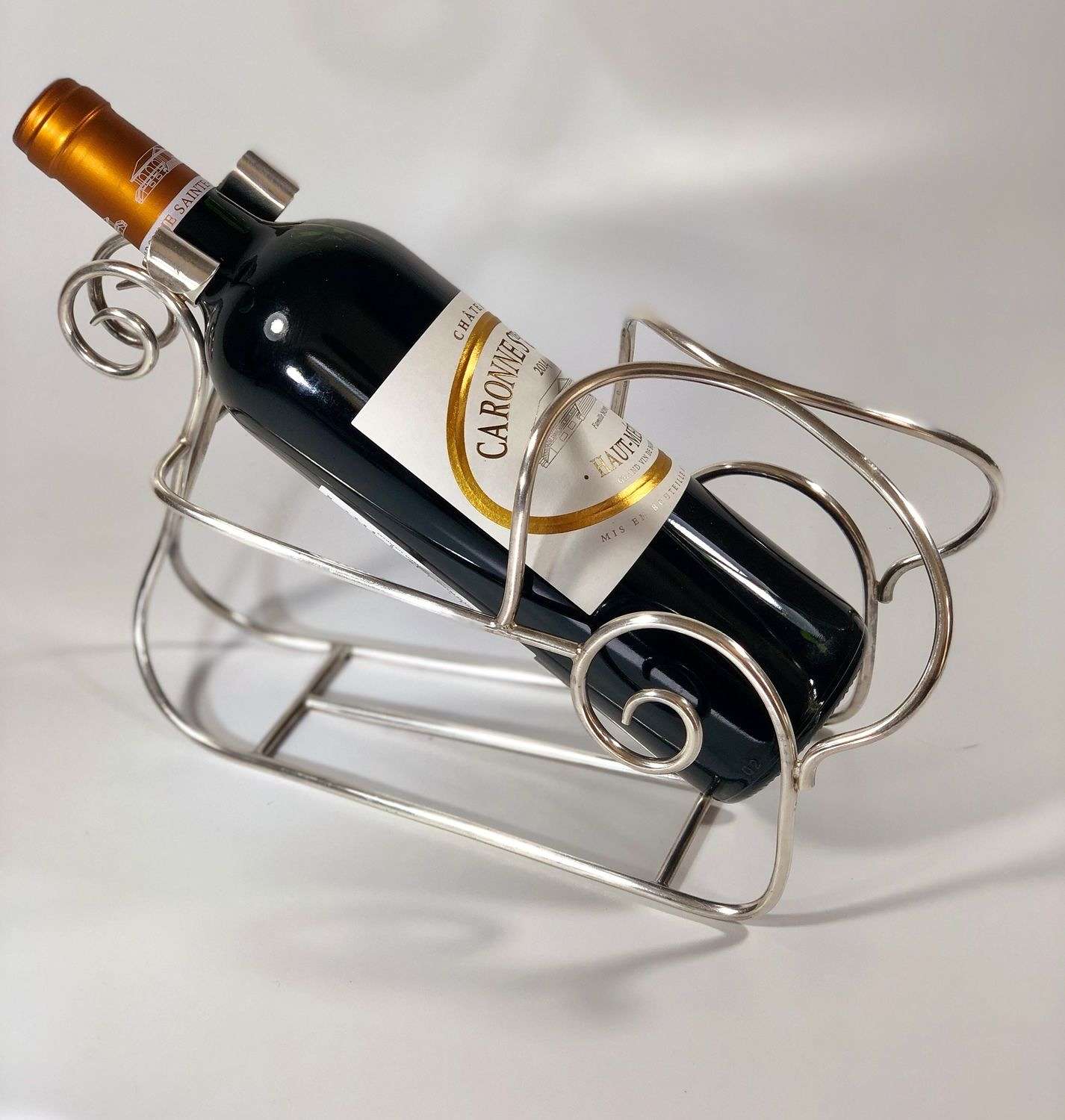 French silver plated wine cradle pourer