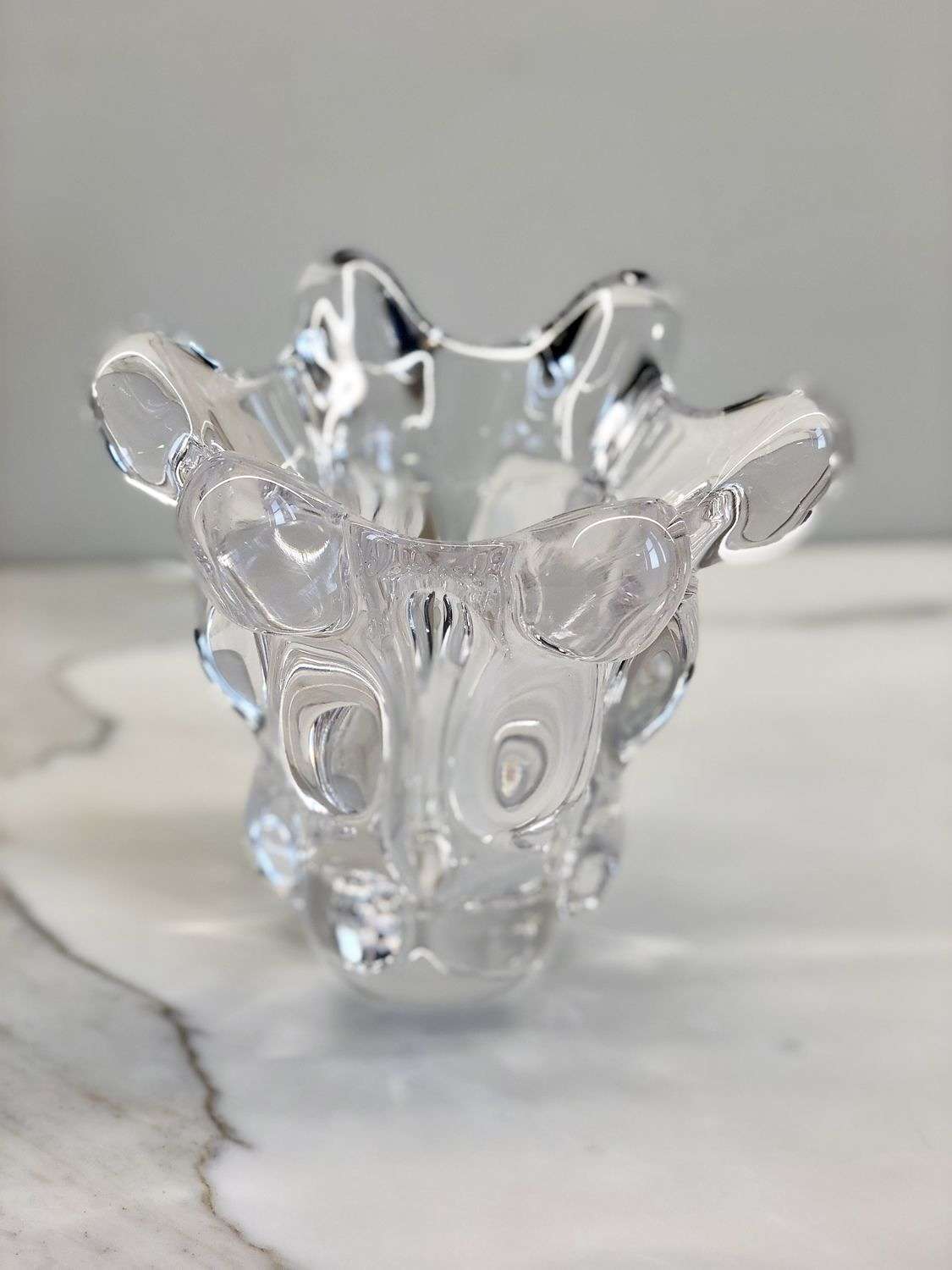 Mid Century crystal Giraffe vase by Vannes