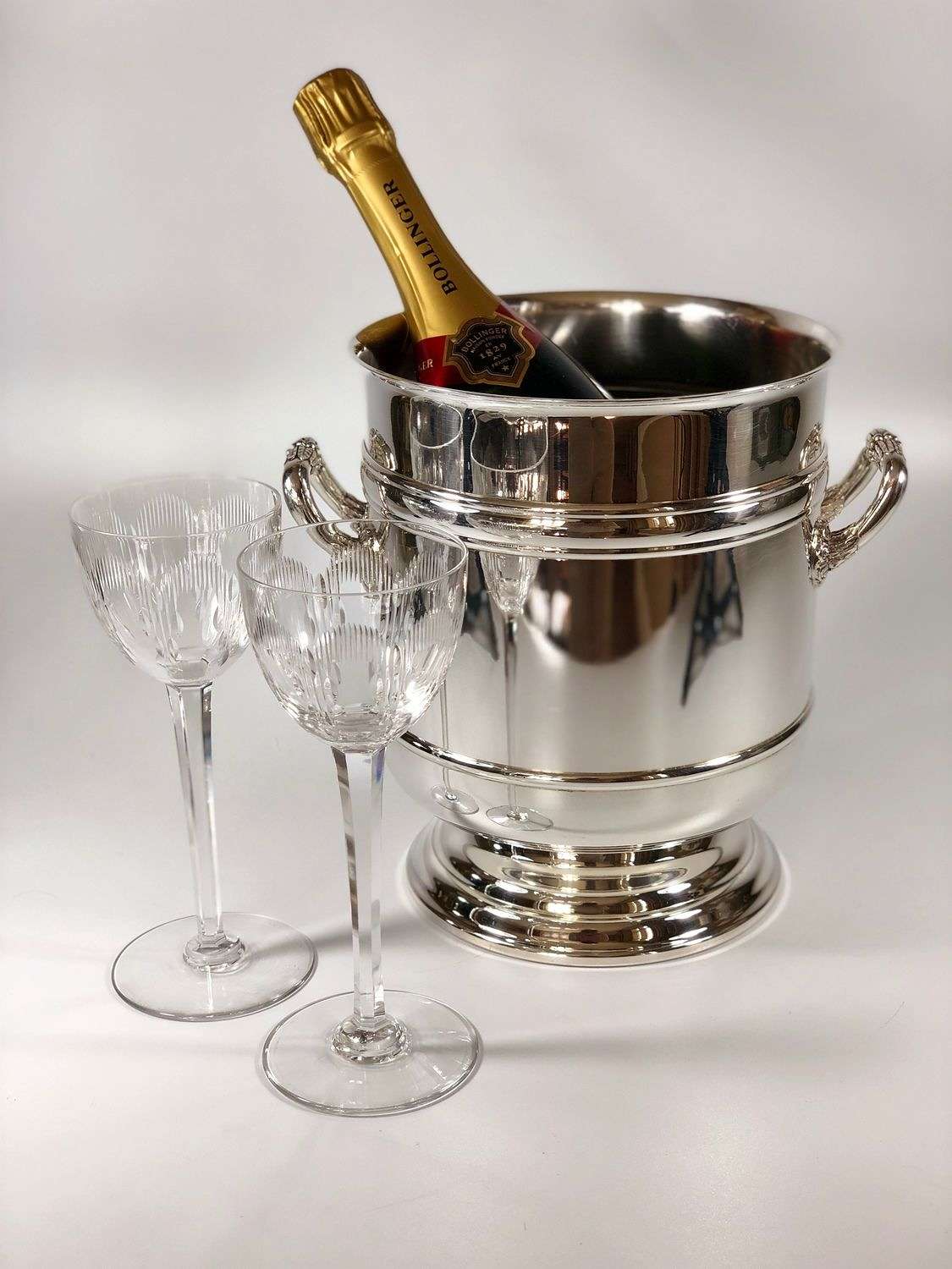 Christofle silver plated champagne wine bucket cooler