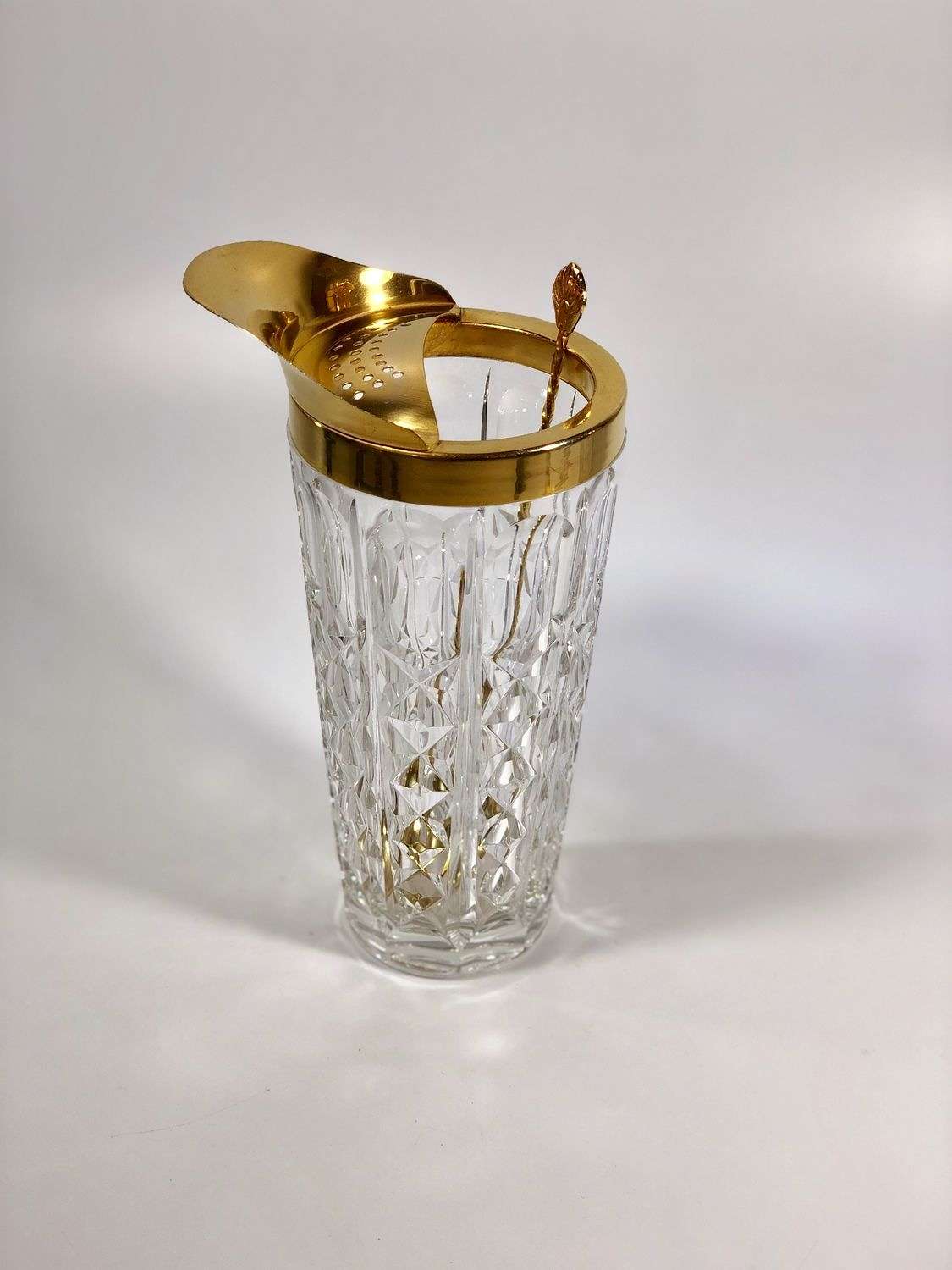 Gold plated Val Saint Lambert cocktail jug