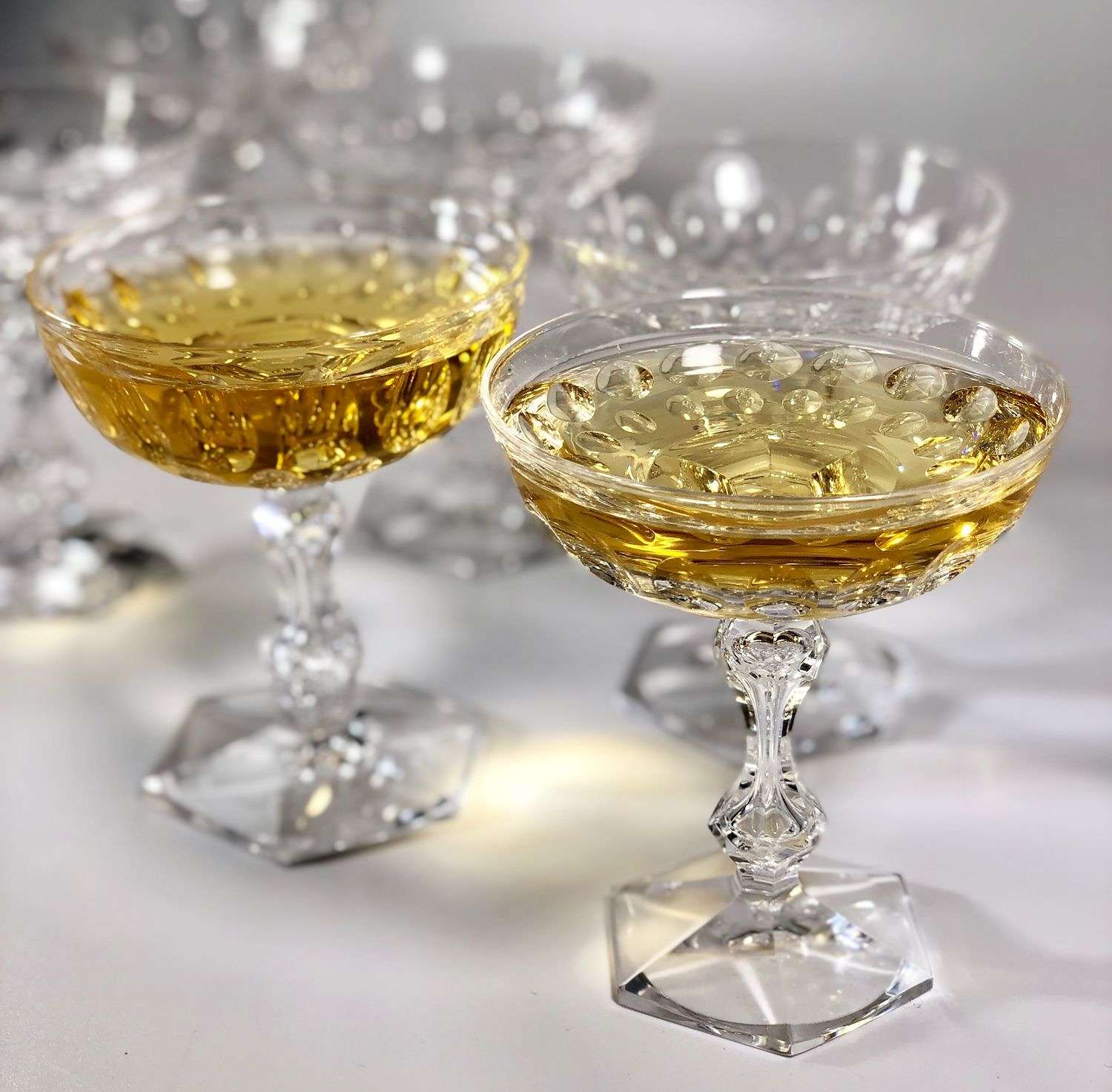 Val Saint Lambert crystal champagne coupes