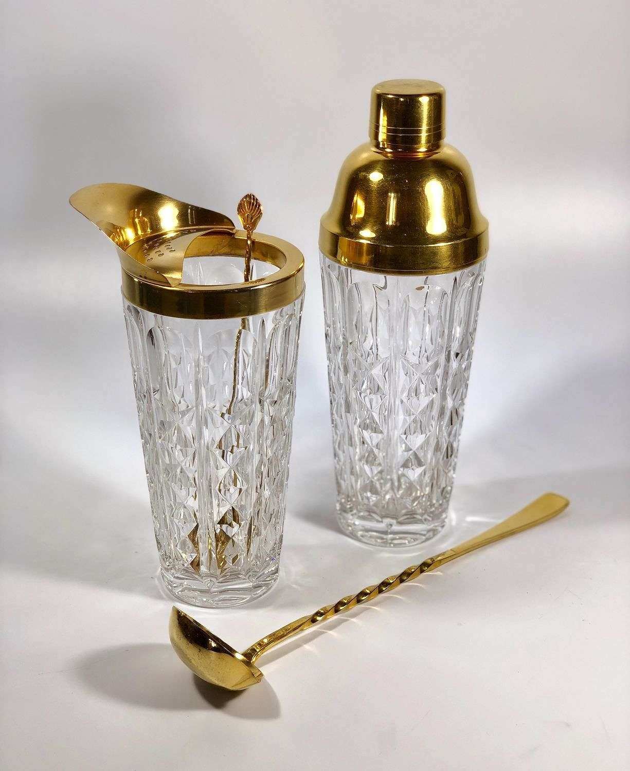 Gold plated Val Saint Lambert cocktail kit