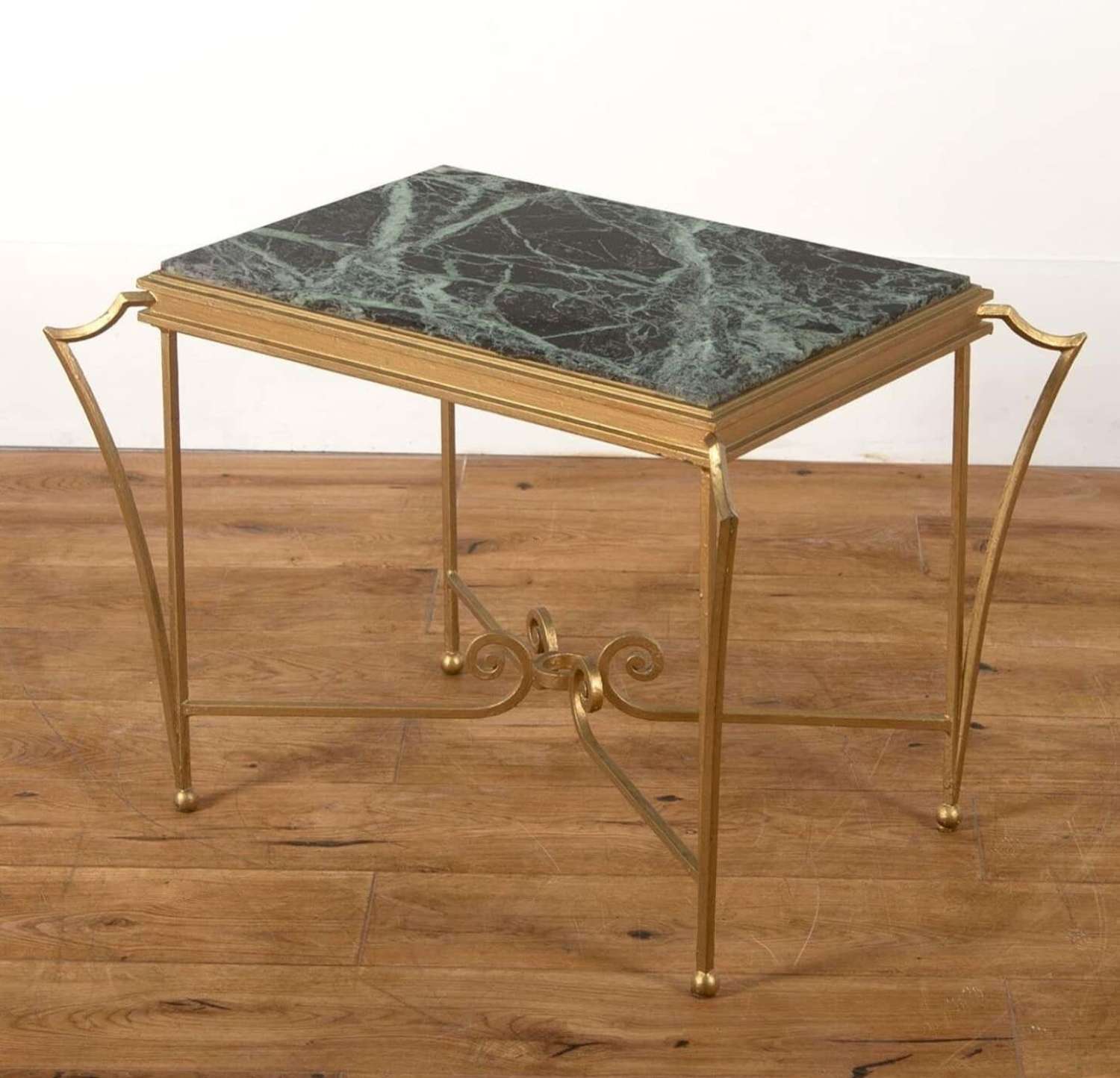Mid Century green marble side table