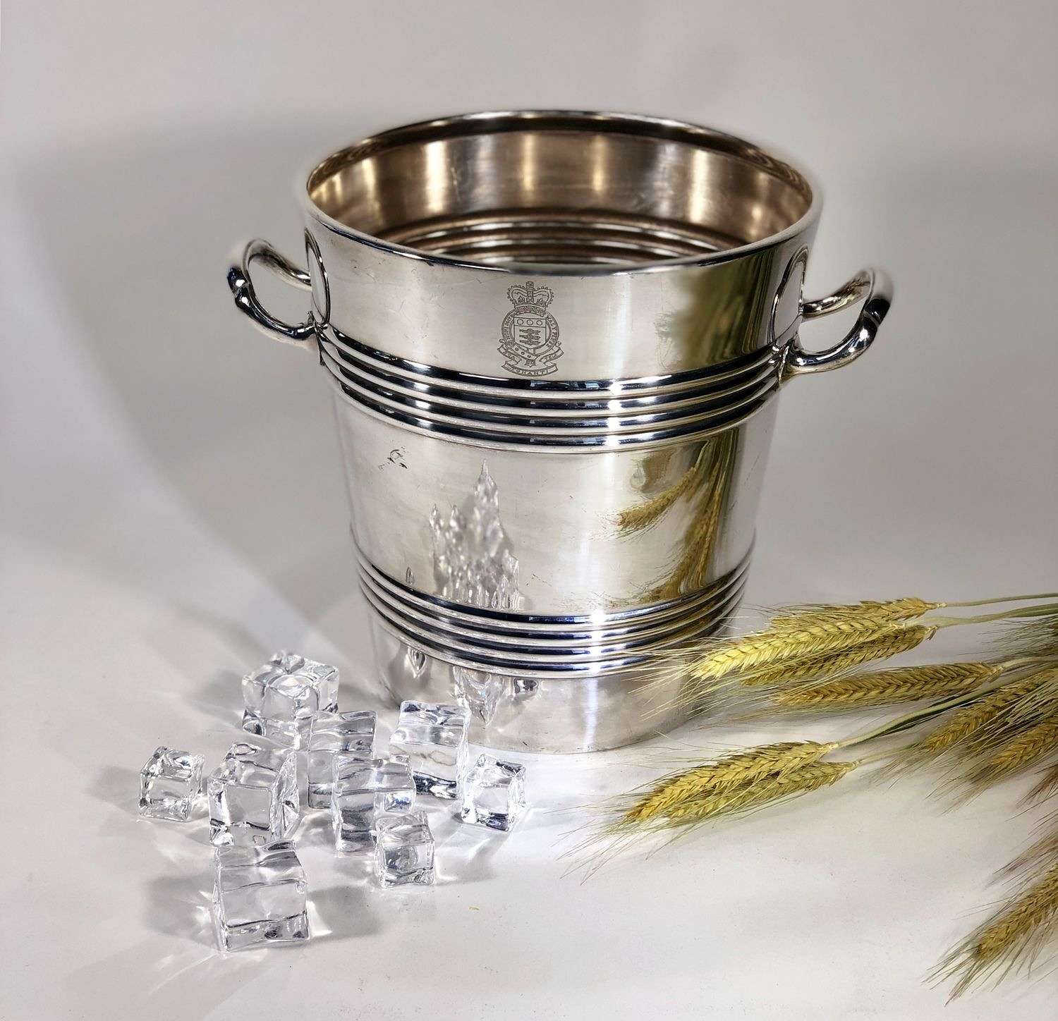 Art Deco English silver plated champagne wine cooler