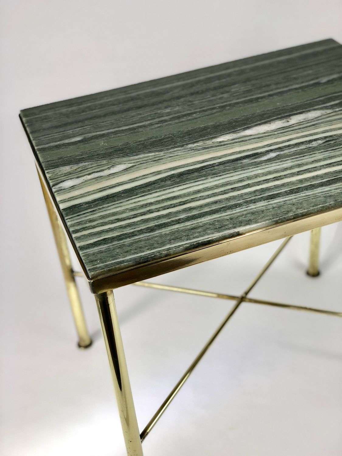 Art Deco French marble and brass occasional table