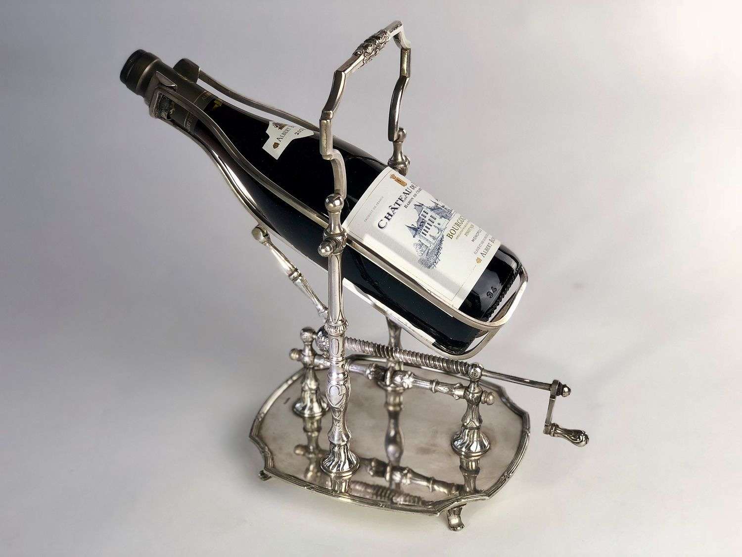 Silver plated mechanical wine pourer by Wiskemann