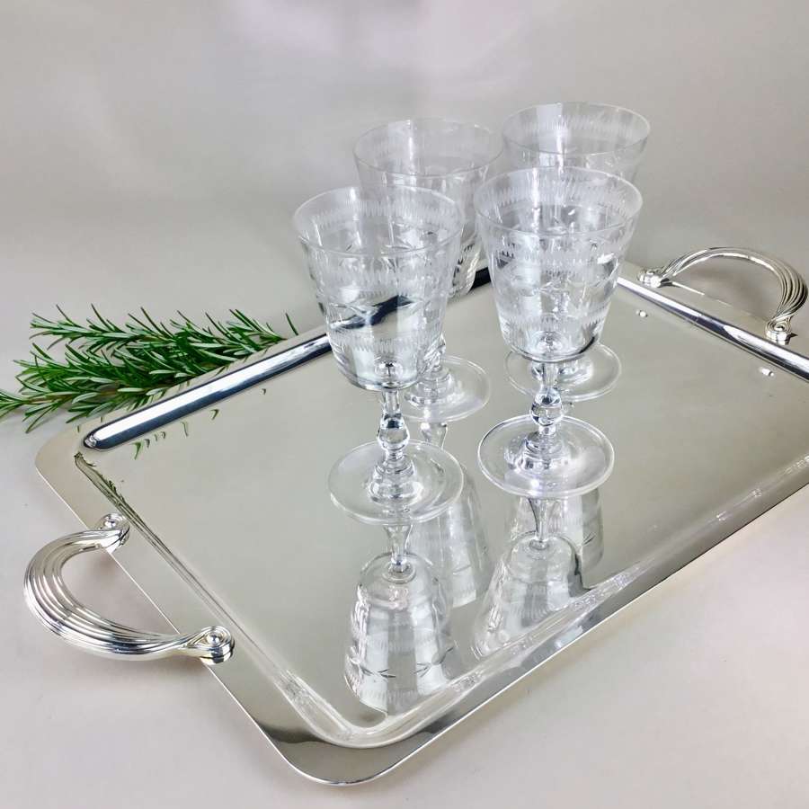 Exceptional quality silver plated drinks tray by Christofle