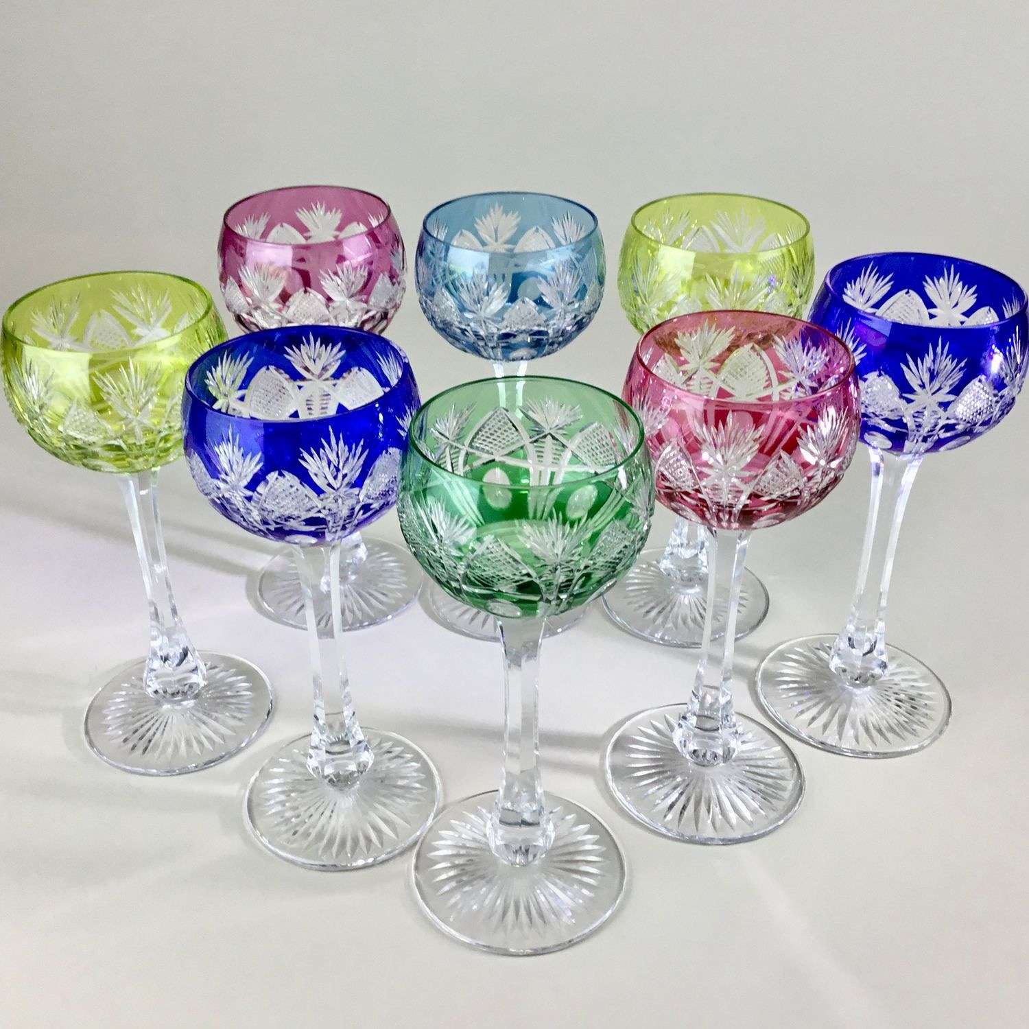 Sensational Harlequin cut to clear St Louis wine glasses