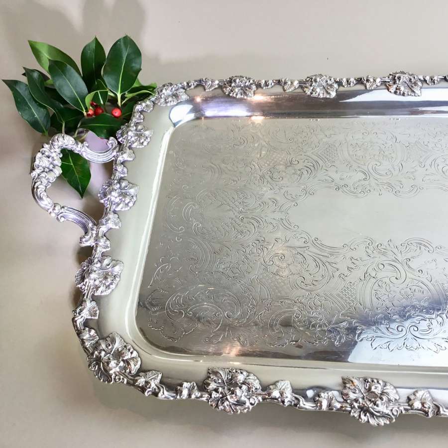 Excellent quality silver plated two handled tray