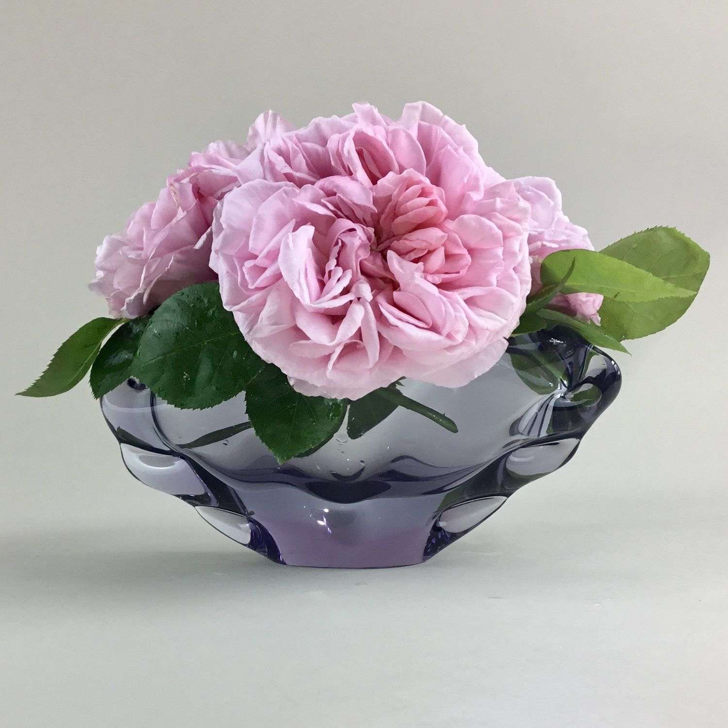Lilac glass Mid Century flower vase