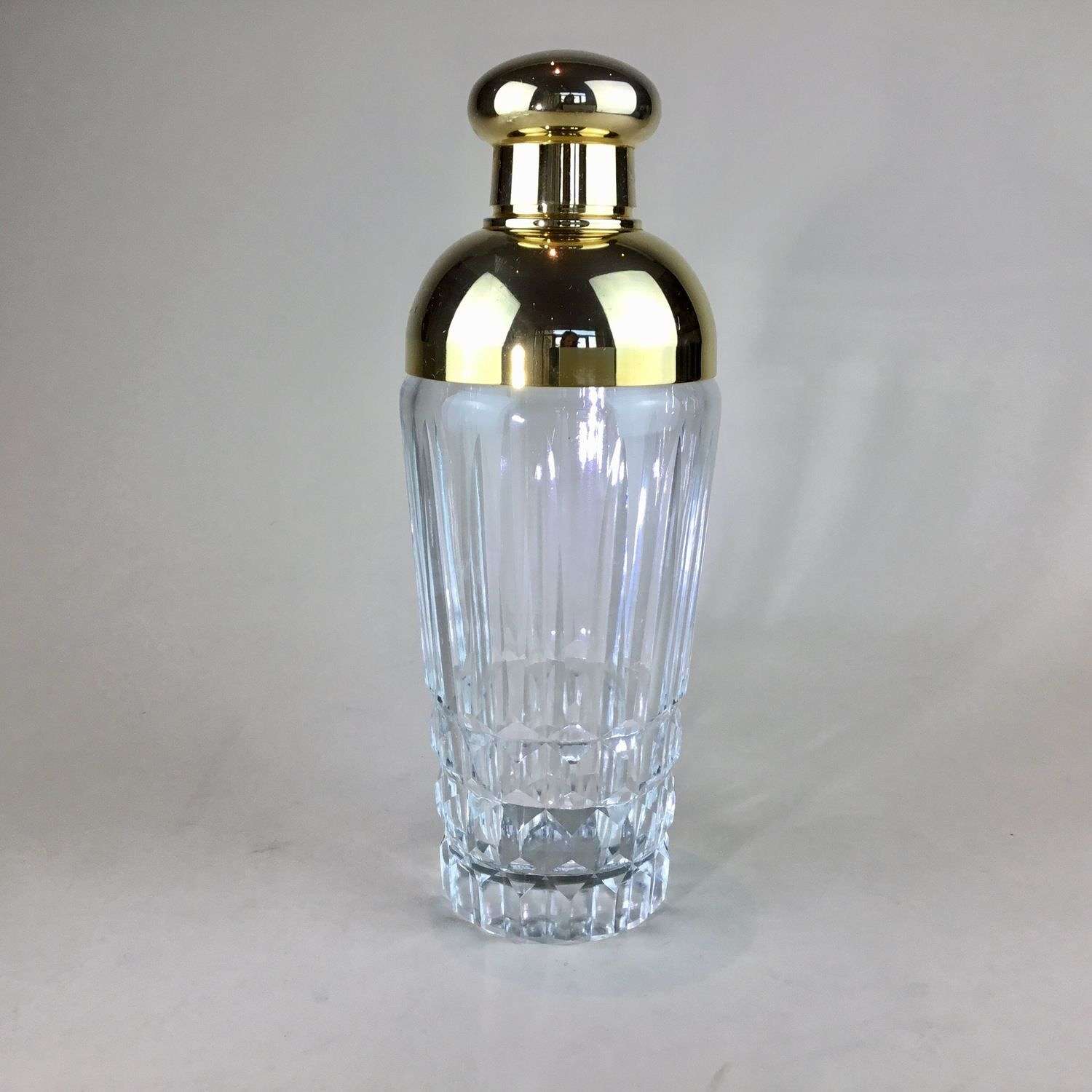 Excellent crystal and gold plated cocktail shaker