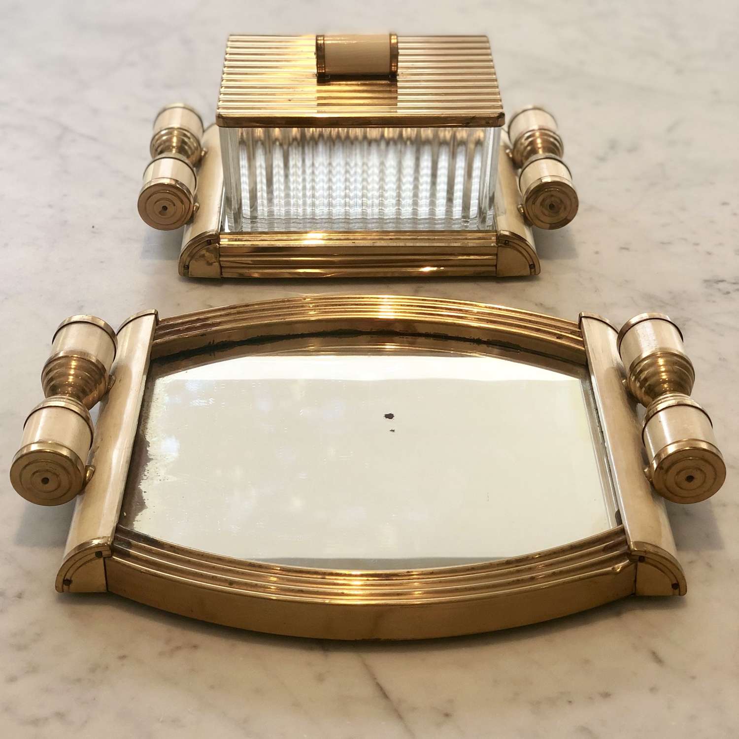 Mid 20th Century Italian Mirrored dressing table set