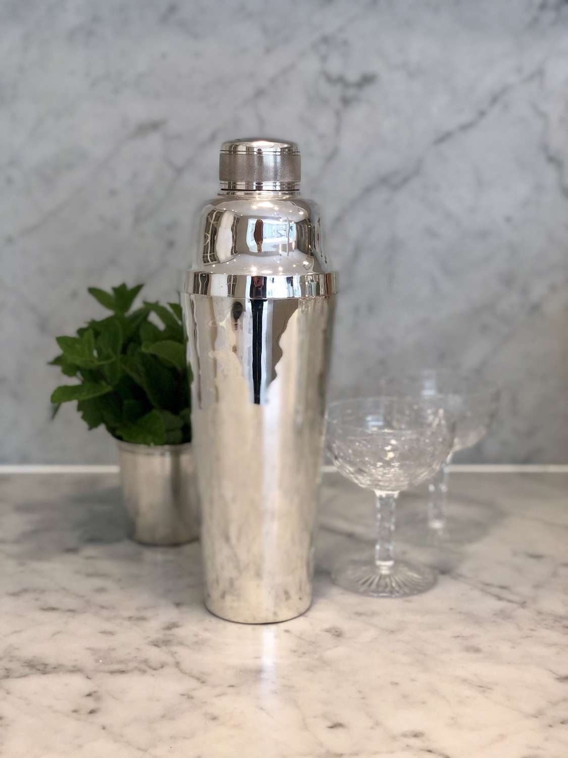 Extra large vintage silver plated cocktail shaker