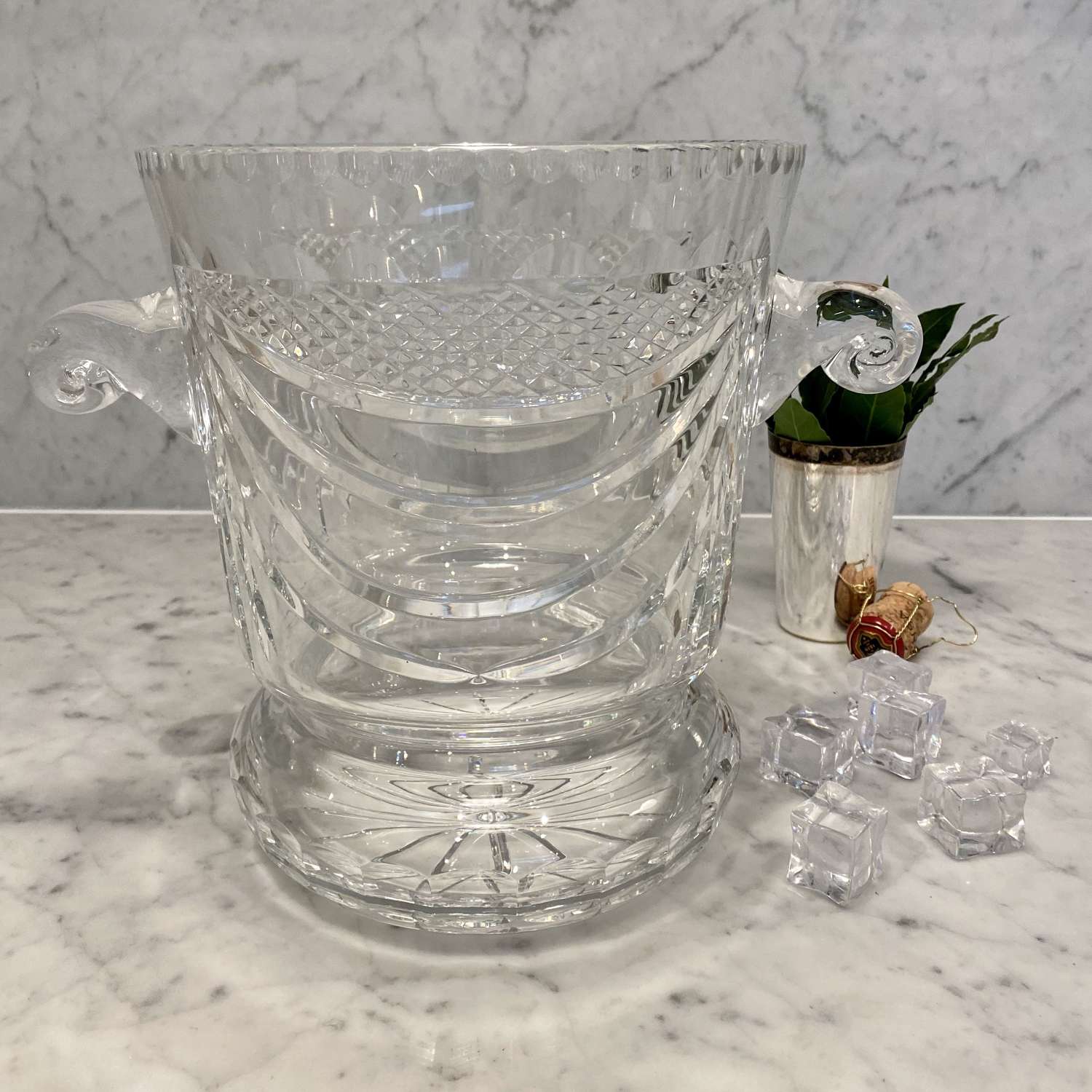 Limited edition French crystal champagne ice bucket wine cooler