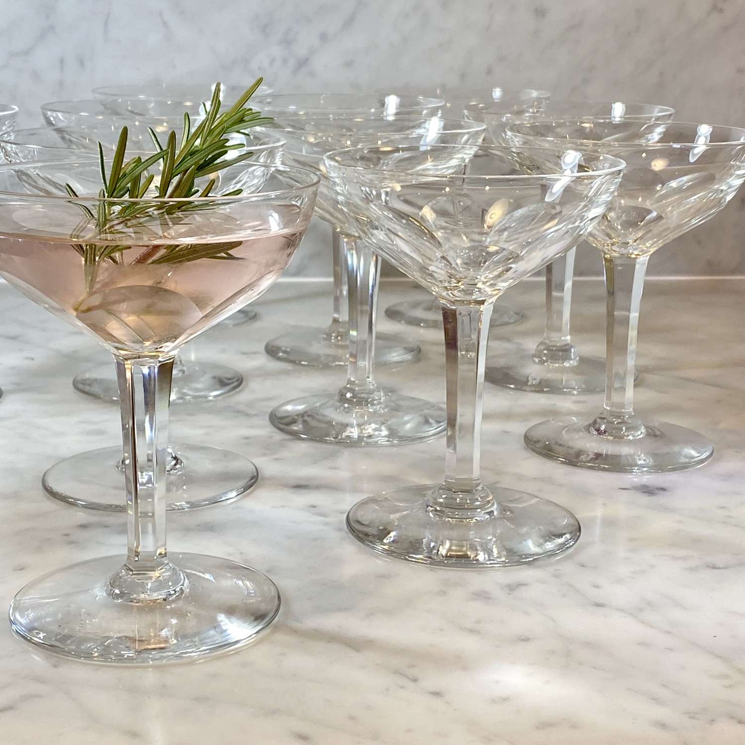 12 Val Saint Lambert finest crystal champagne or cocktail coupes
