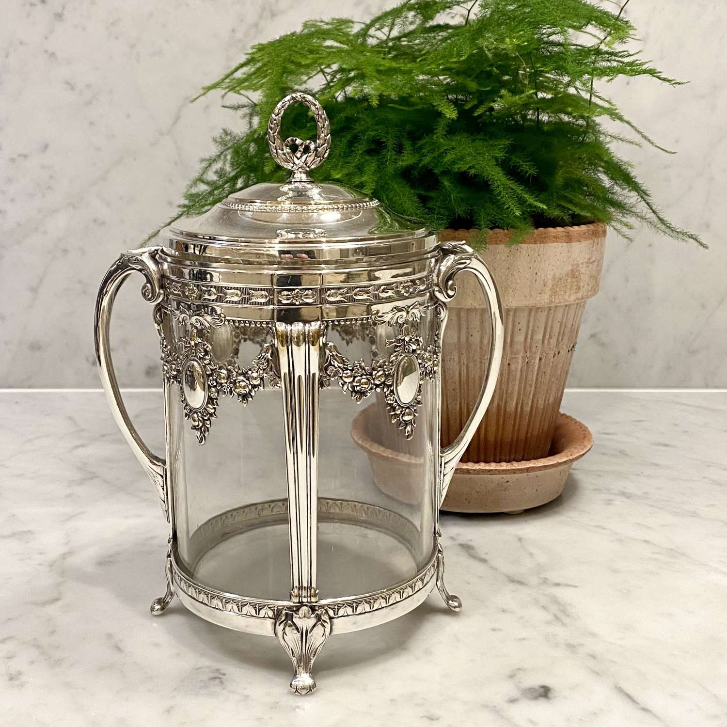 Early WMF silver plated biscuit barrel or ice bucket