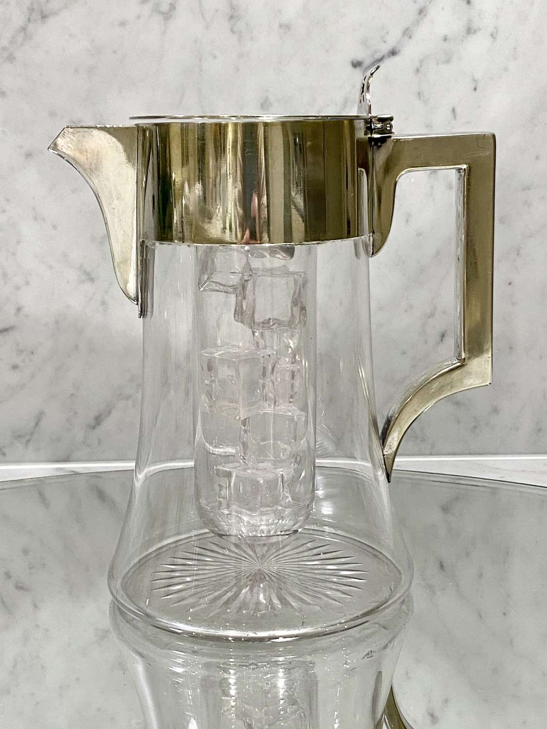 Edwardian silver plated lemonade cooling jug