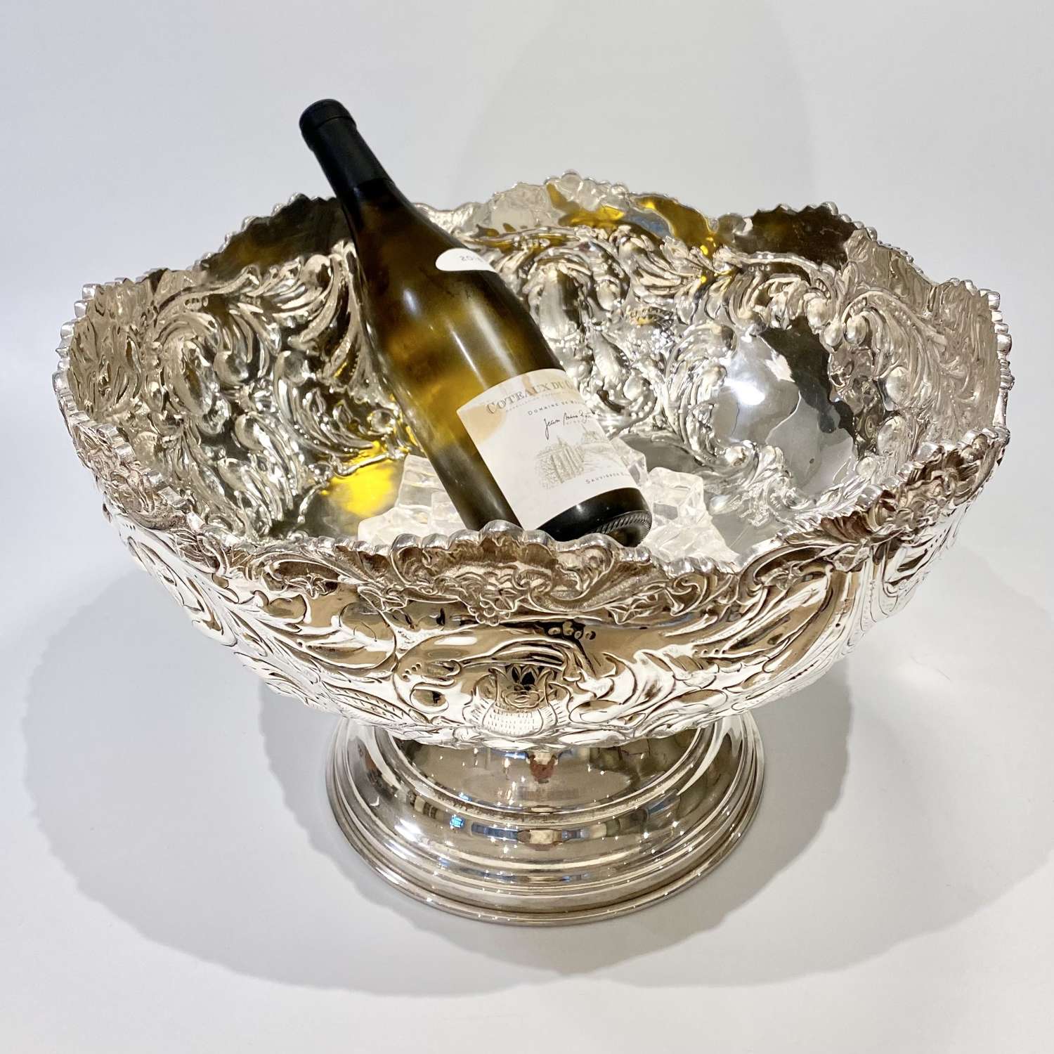 GIANT silver plated champagne wine cooler bowl
