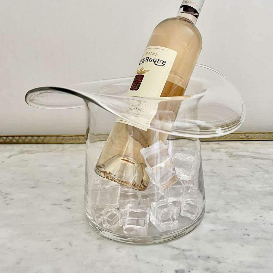 Large glass Top Hat ice bucket wine cooler