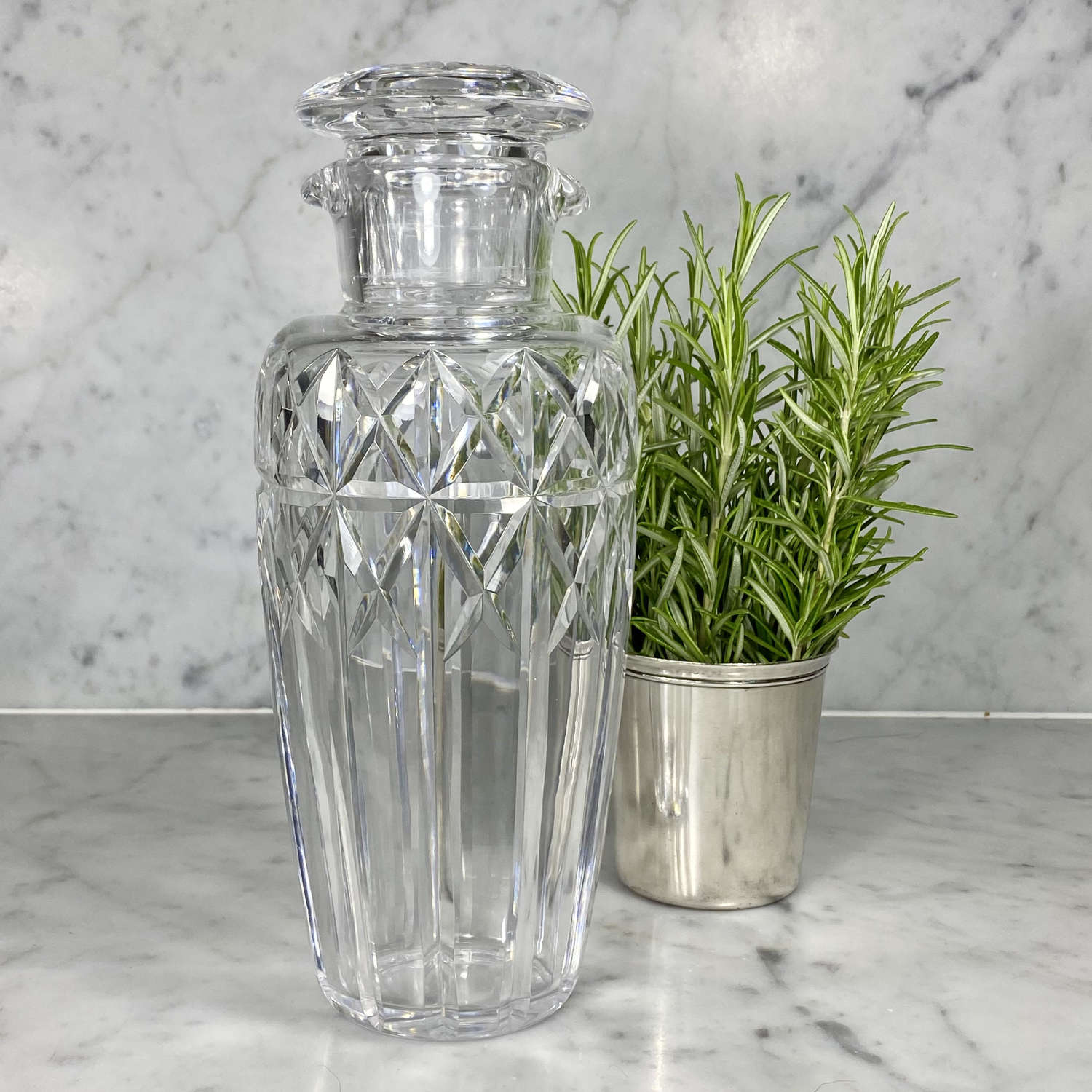 Art Deco Val Saint Lambert crystal cocktail shaker