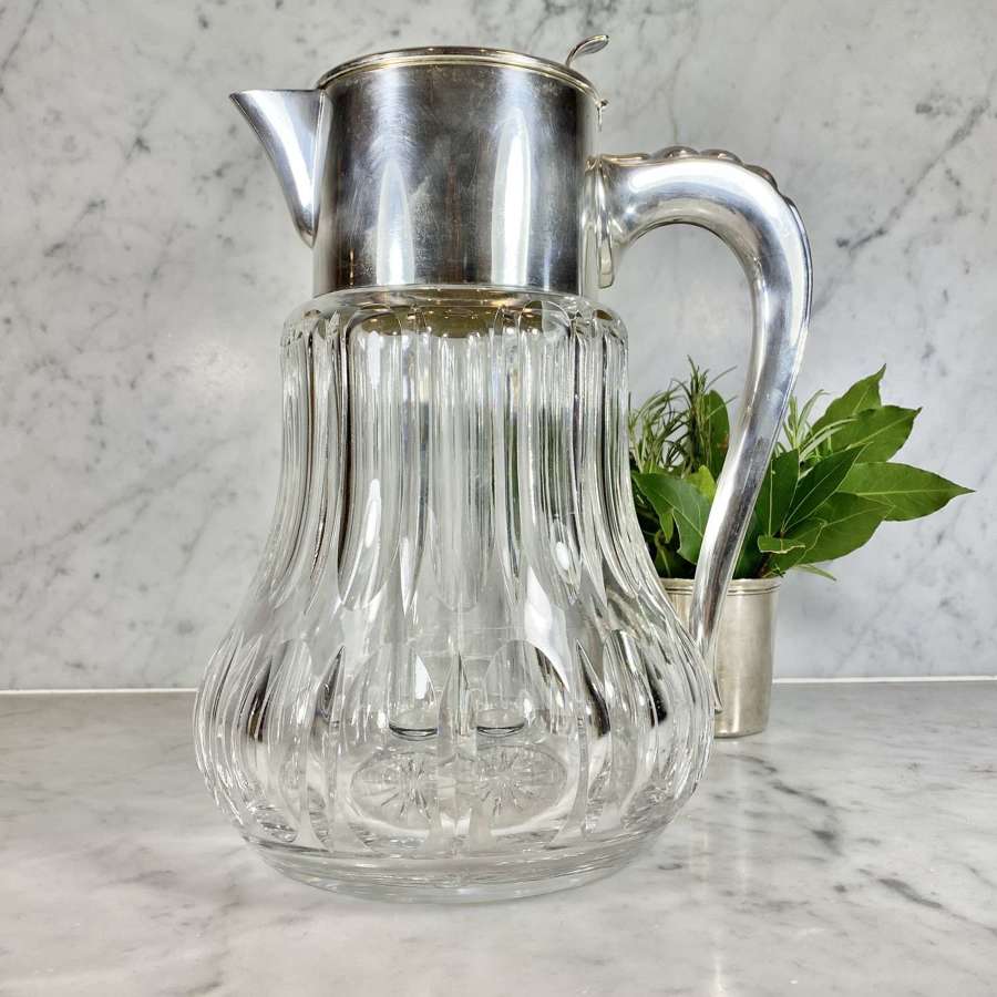 Superb quality crystal & silver plated cooling jug
