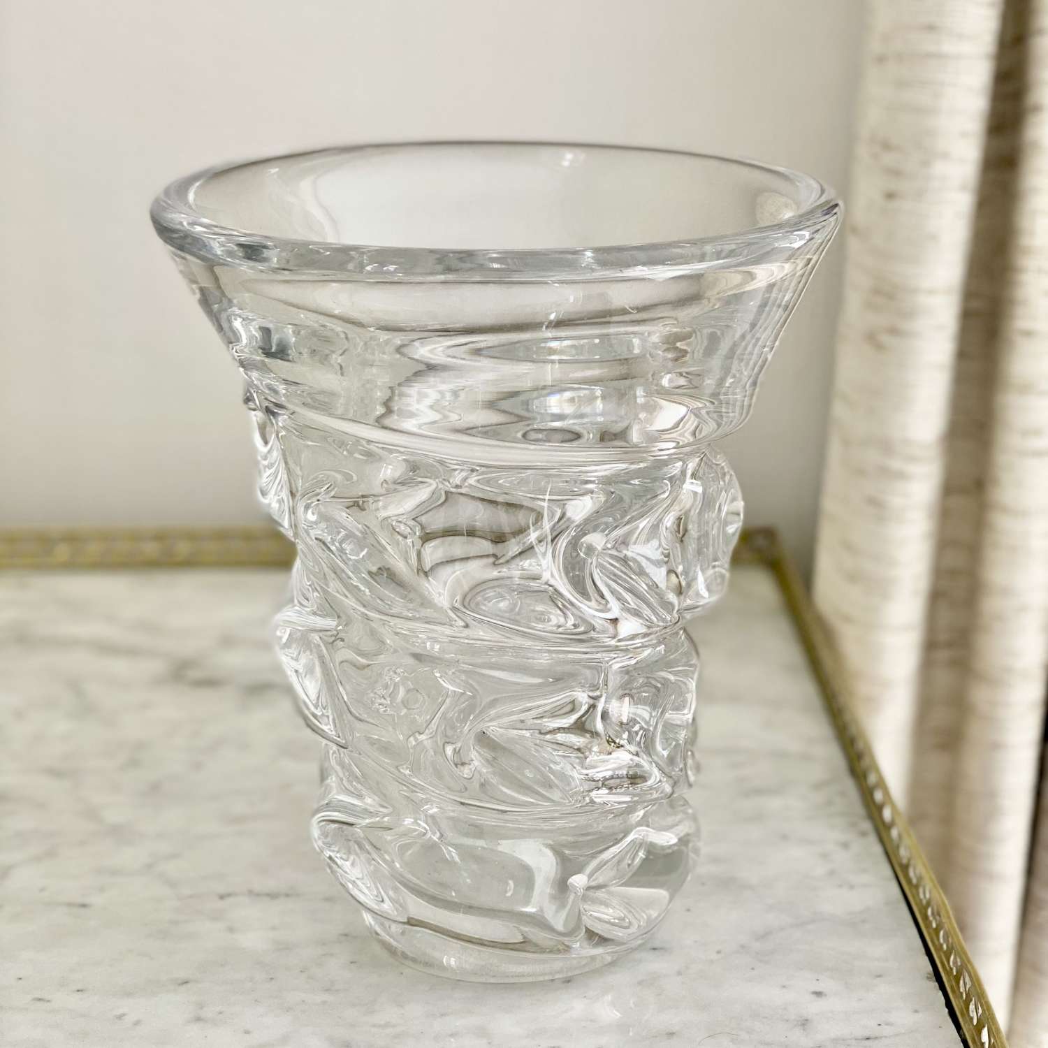 Modernist crystal vase Guido Bon Val Saint Lambert