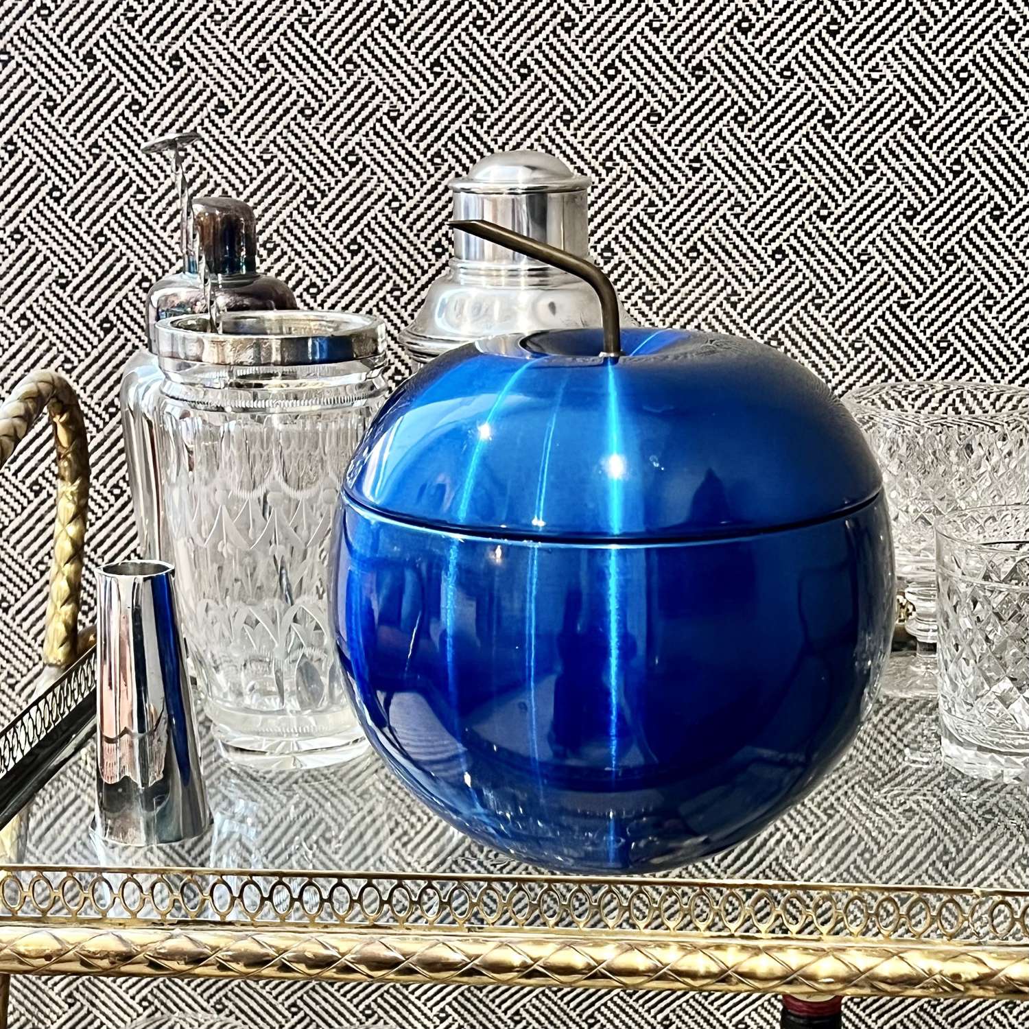 Cobalt blue anodised ice bucket by Daydream 1970s