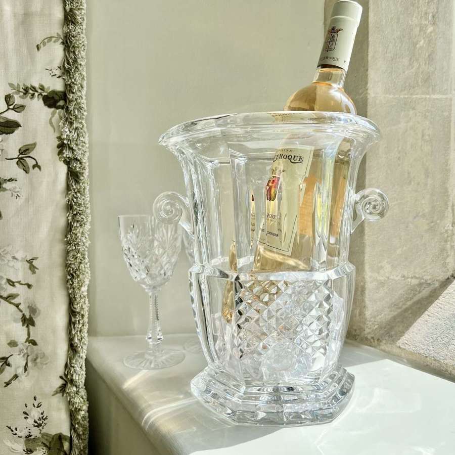 Superb French crystal champagne wine bucket cooler