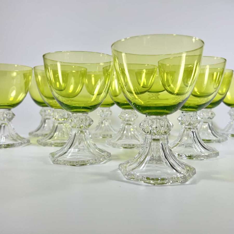 Exceptional Val Saint Lambert crystal wine glasses