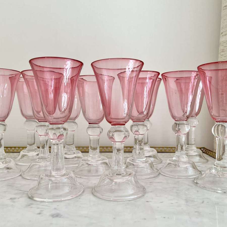 Giant Anthony Stern handblown giant crystal wine goblets