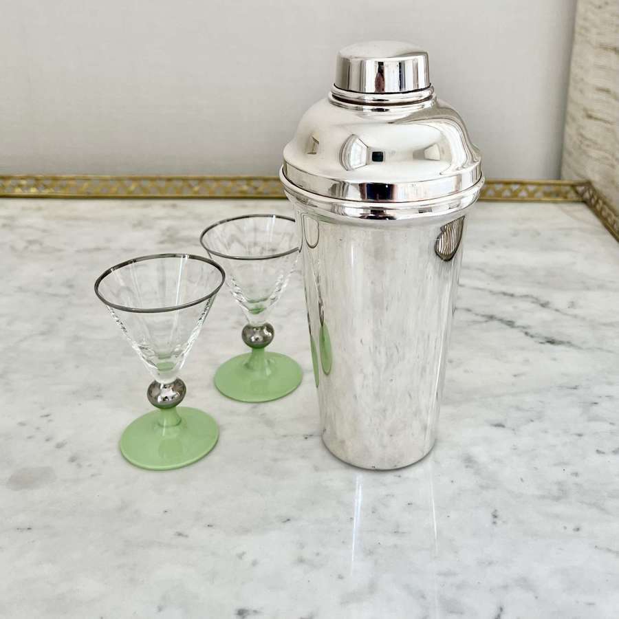 Classic silver plated cocktail shaker