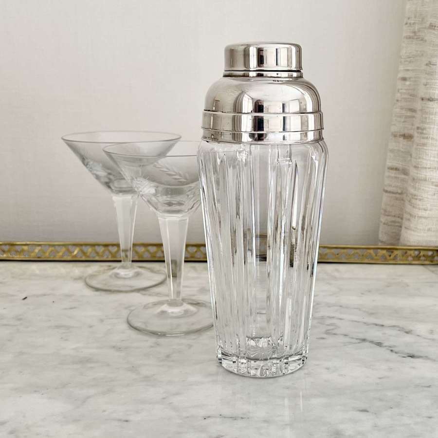 Superb crystal & silver plated cocktail shaker