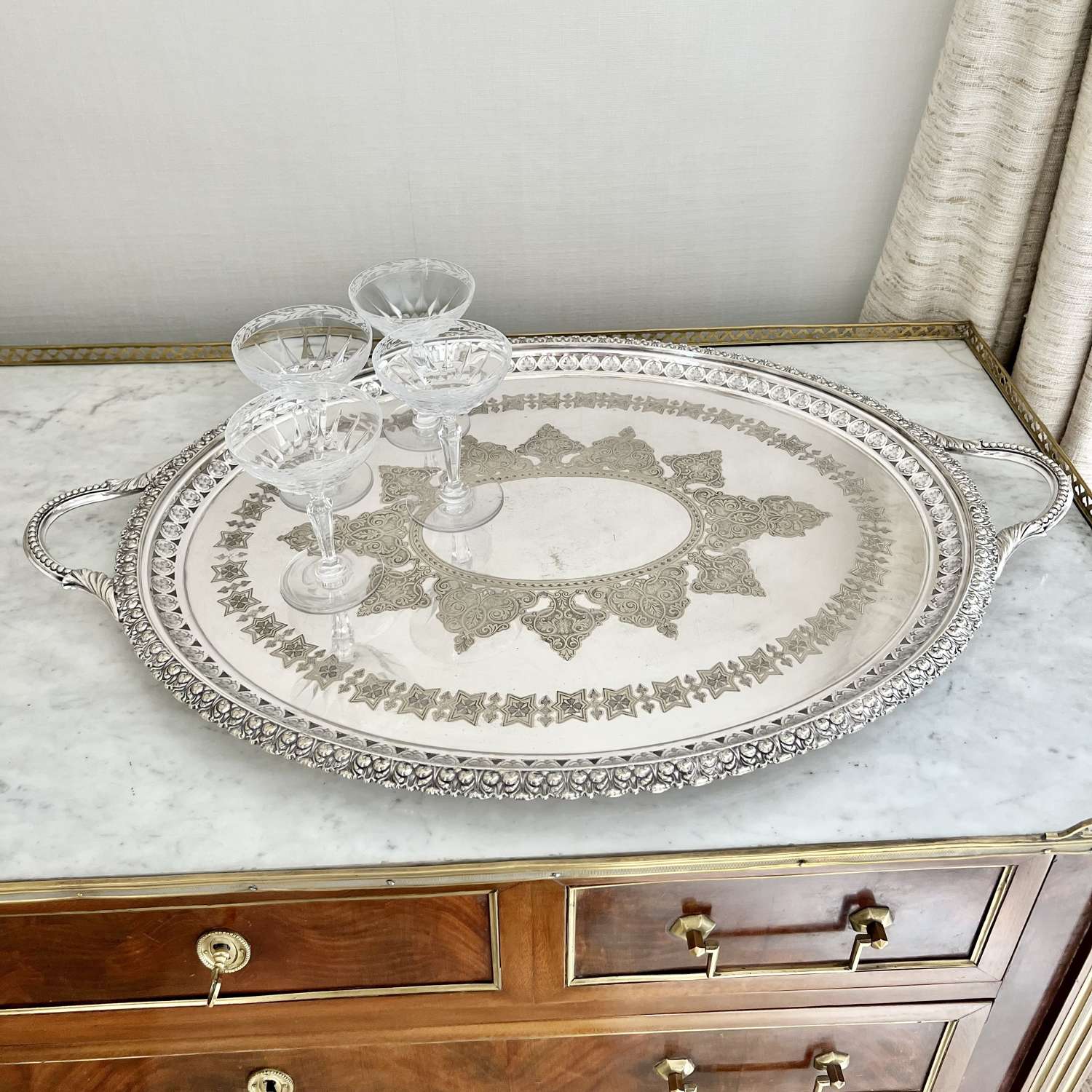 Superb Extra large Victorian Mappin & Webb serving tray