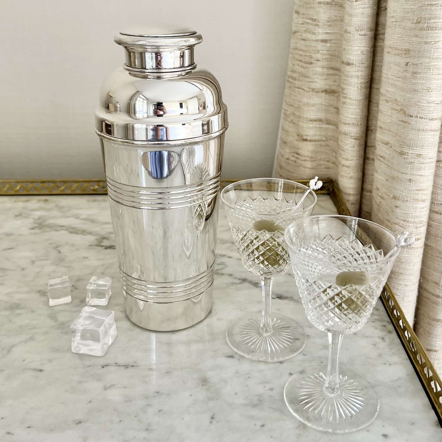 Extra large French silver plated cocktail shaker
