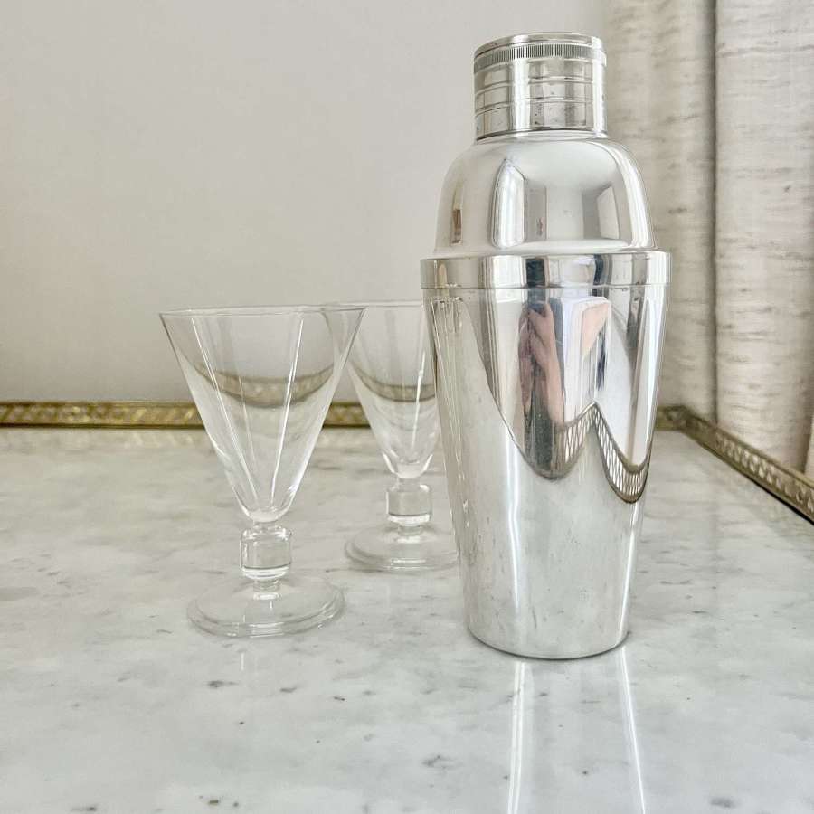 German Mid 20th Century silver plated cocktail shaker