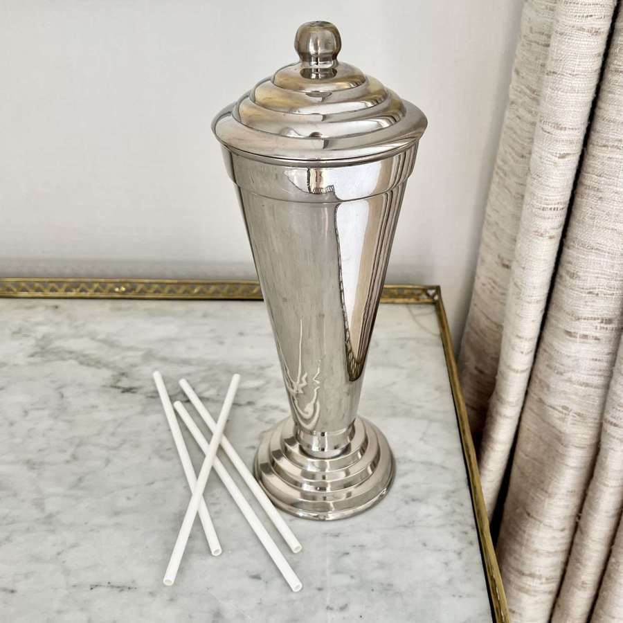 Art Deco Cocktail Bar Straw Holder With Lid
