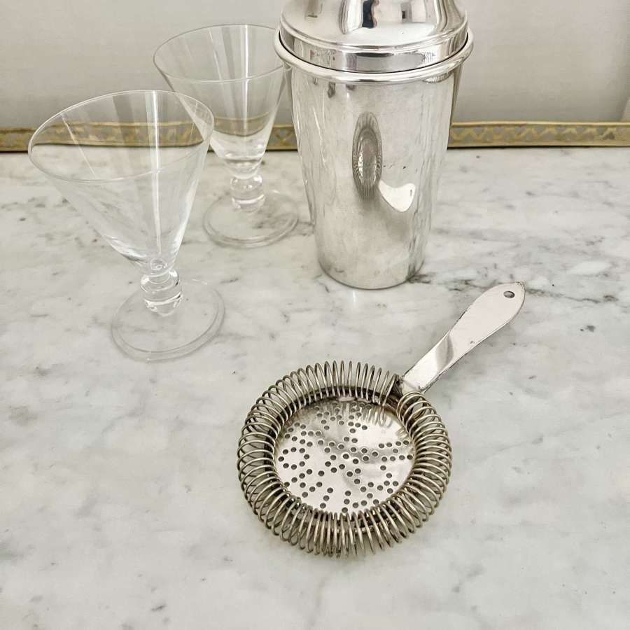 Bonzer English Silver Plated Cocktail Strainer
