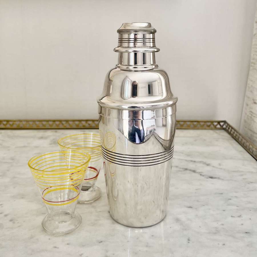 Antique Silver Plated Cocktail Shaker By Elkington