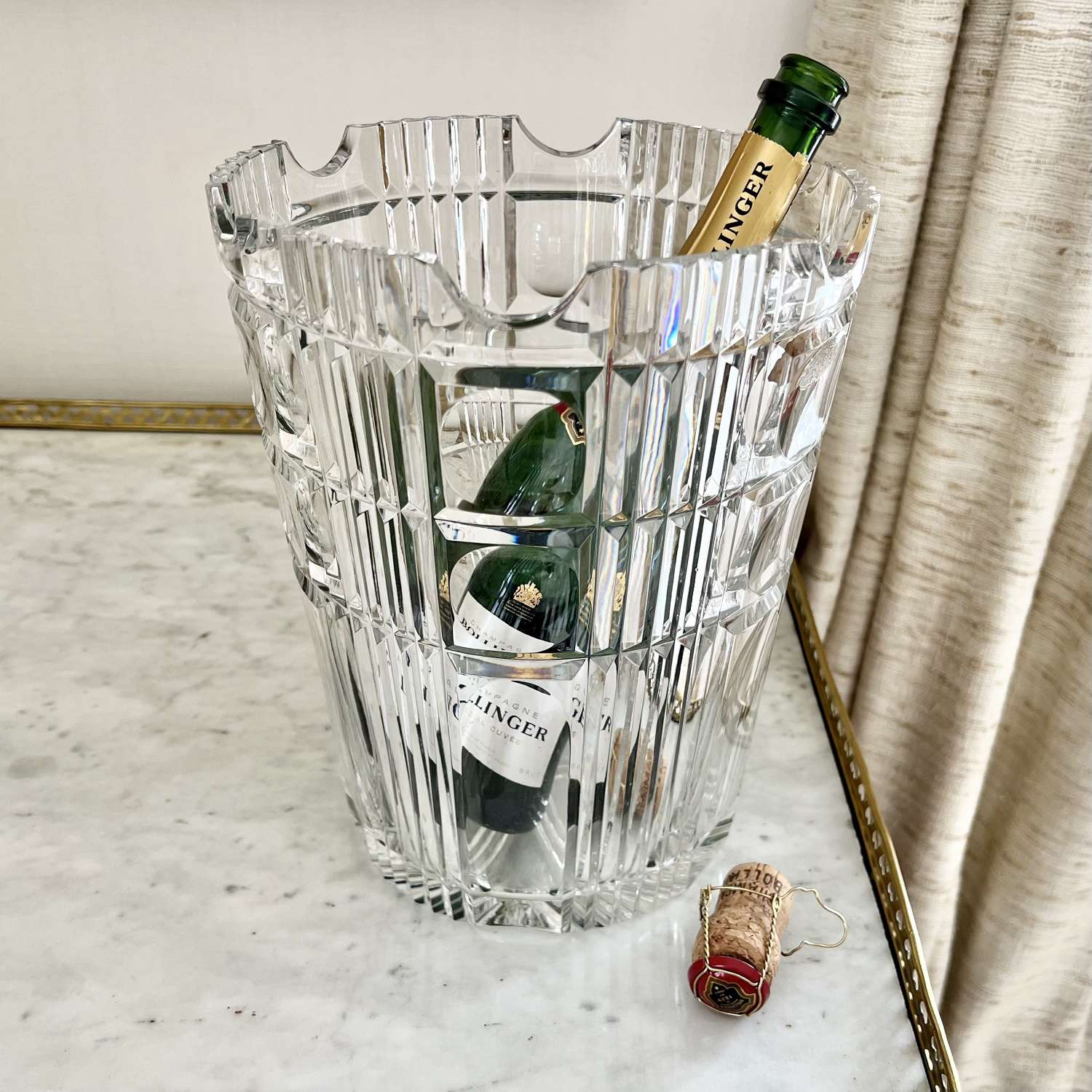 Hand Cut Crystal Champagne Wine Bucket Cooler