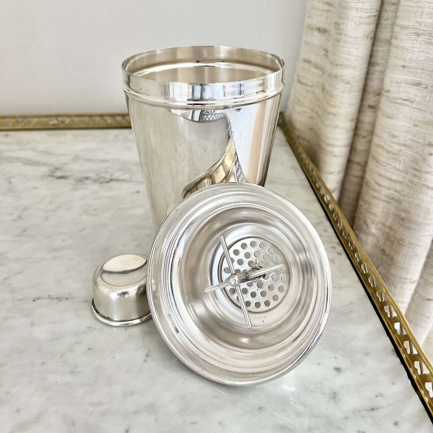 Extra Large Art Deco Silver Ice Breaker Cocktail Shaker
