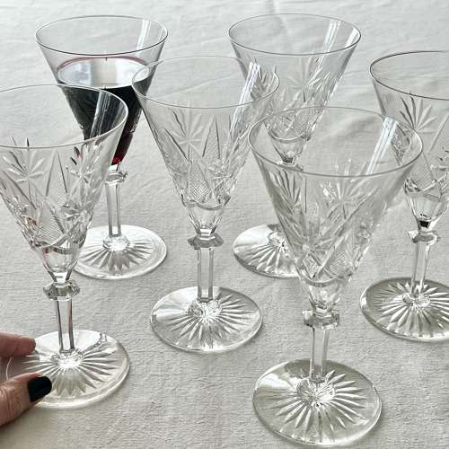 Val Saint Lambert Finest Crystal Large Wine Or Water Goblets