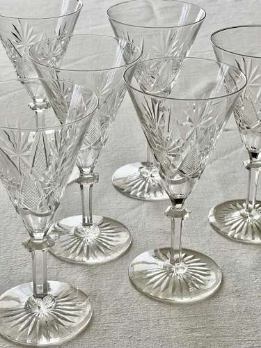 Val Saint Lambert Finest Crystal Large Wine Or Water Goblets