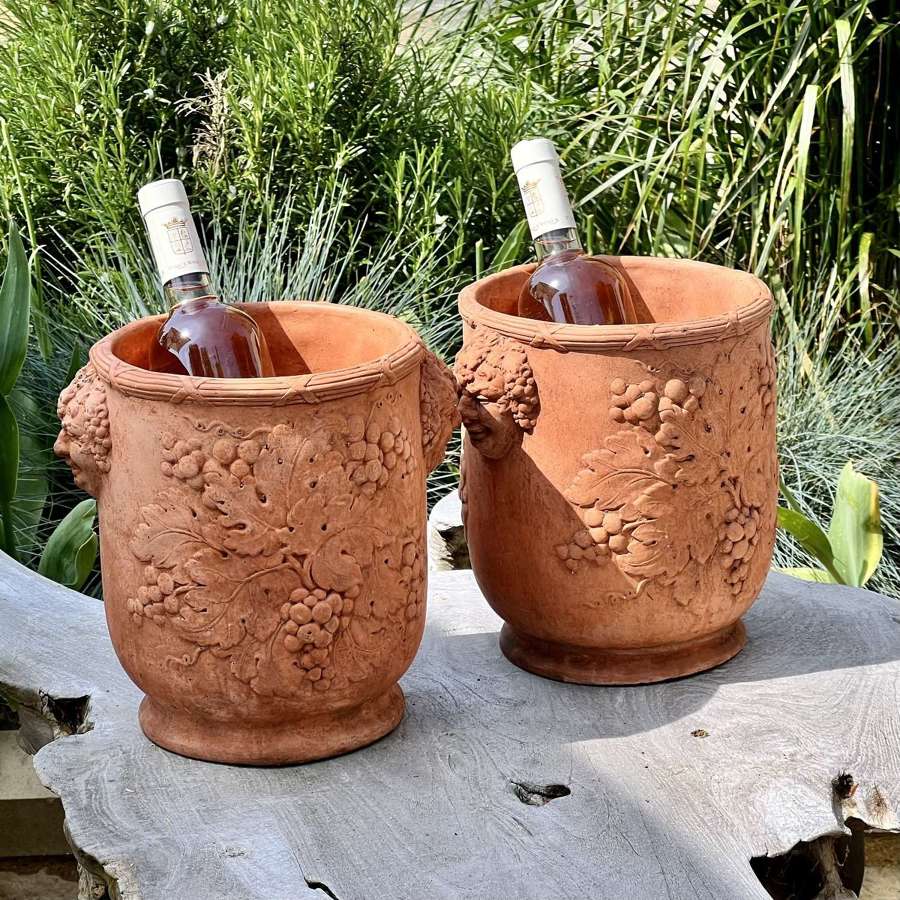 Pair Of Georgian Terracotta Wine Coolers