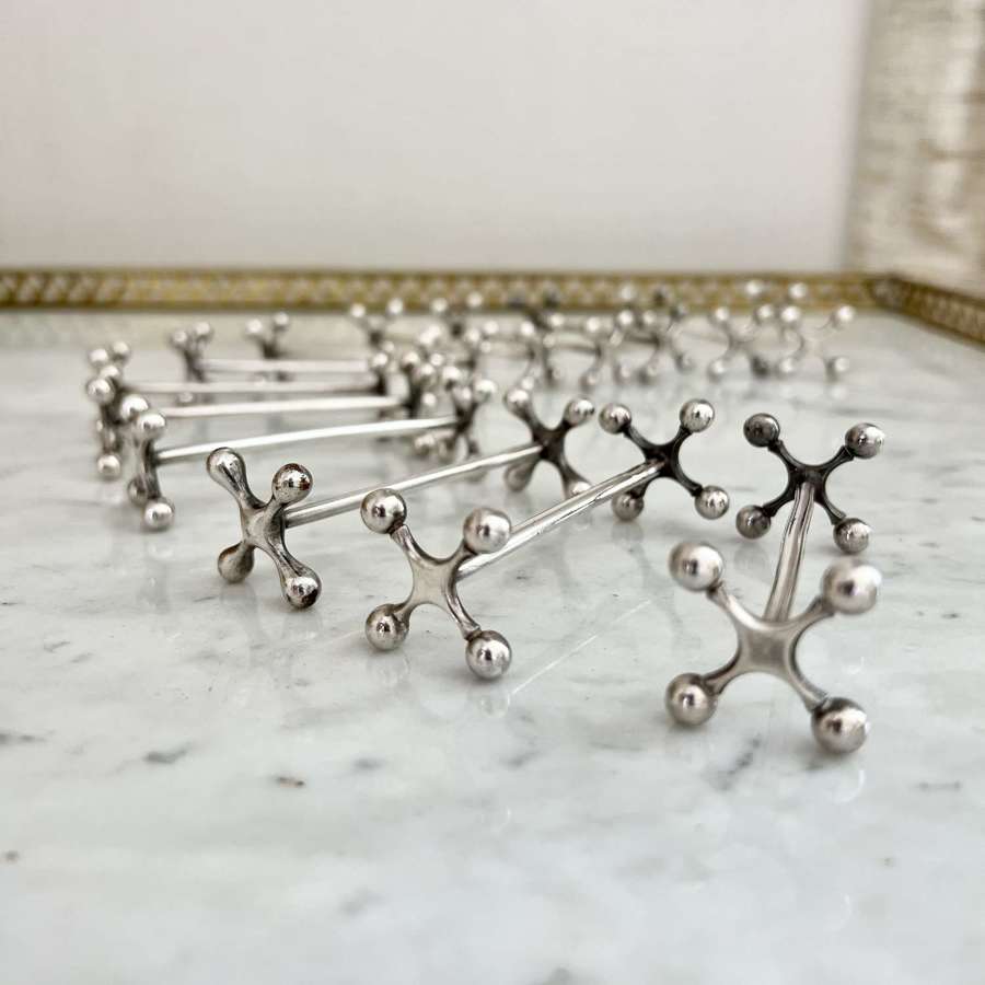 A Dozen Christofle Silver Plated Knife Rests Circa 1940s
