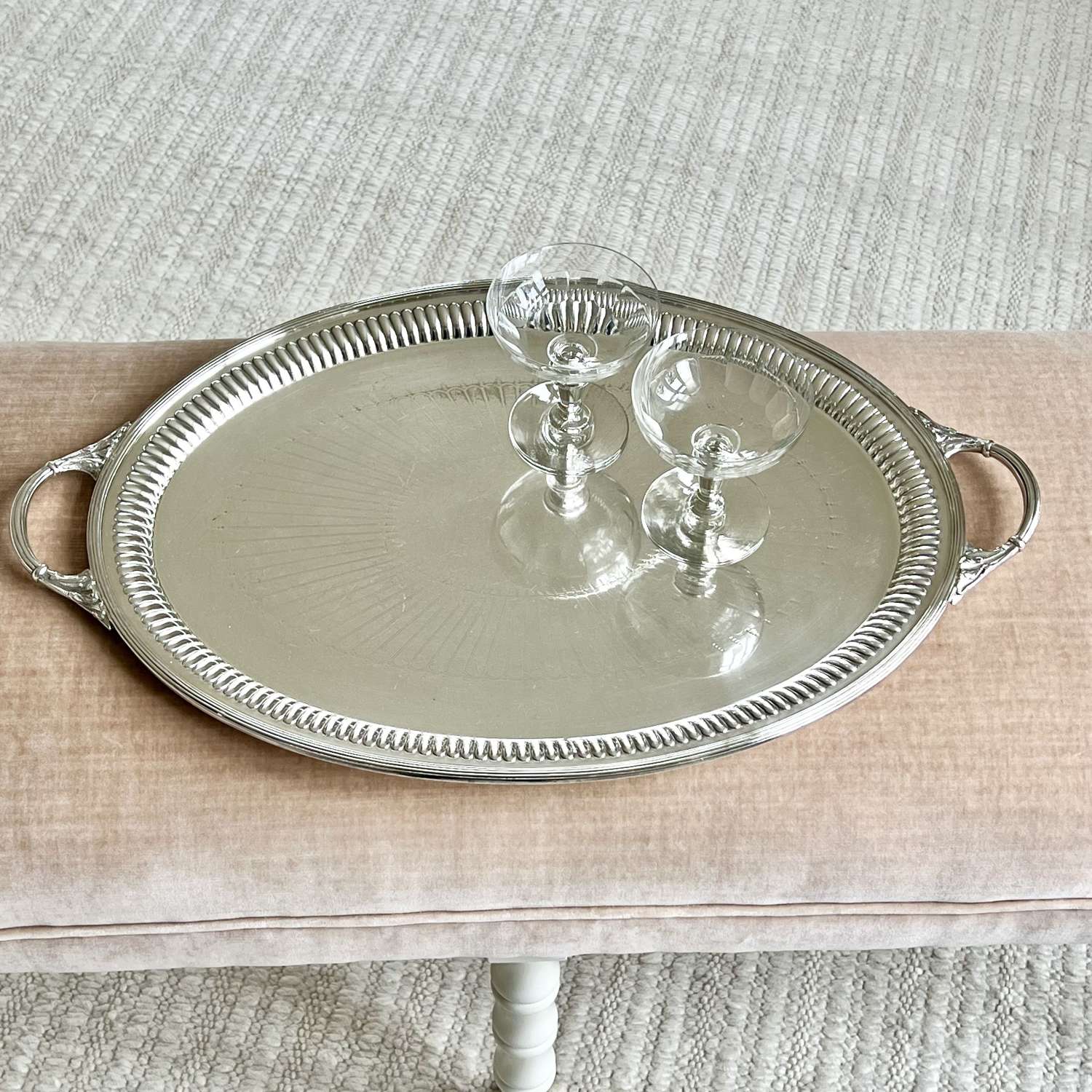 Fine Quality Silver Plated Serving Tray By William Hutton