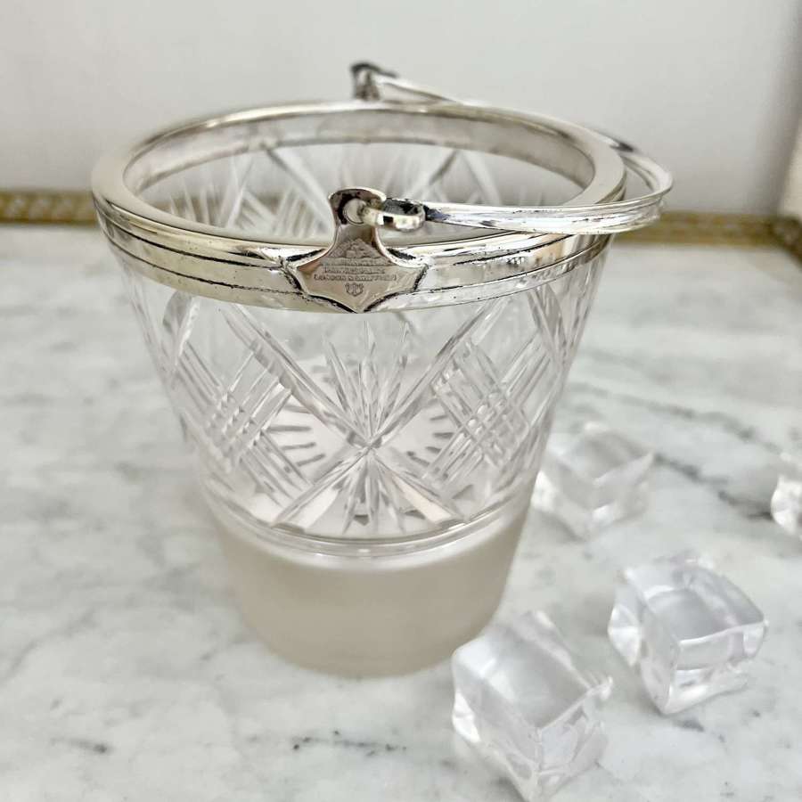 1920S Mappin & Webb Silver & Glass Ice Bucket