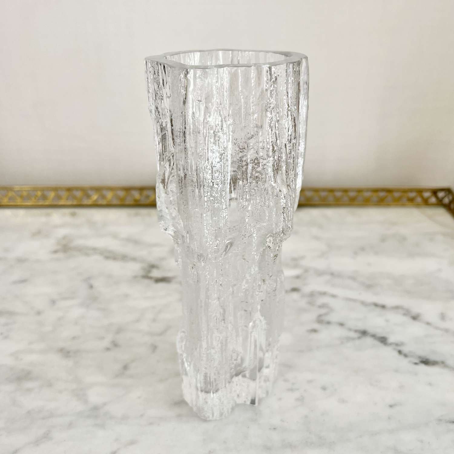 Signed Icicle Glass Vase By Tapio Wirkkala, Finland