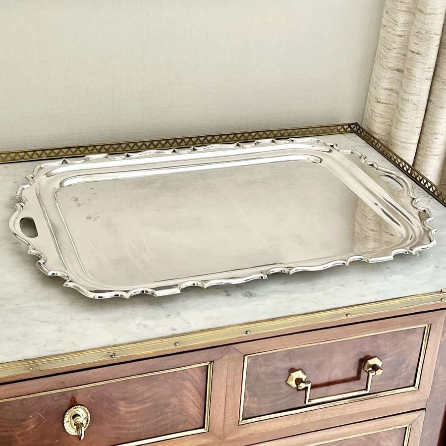 Extra Large Silver Plated Serving Tray By Walker & Hall 1940s